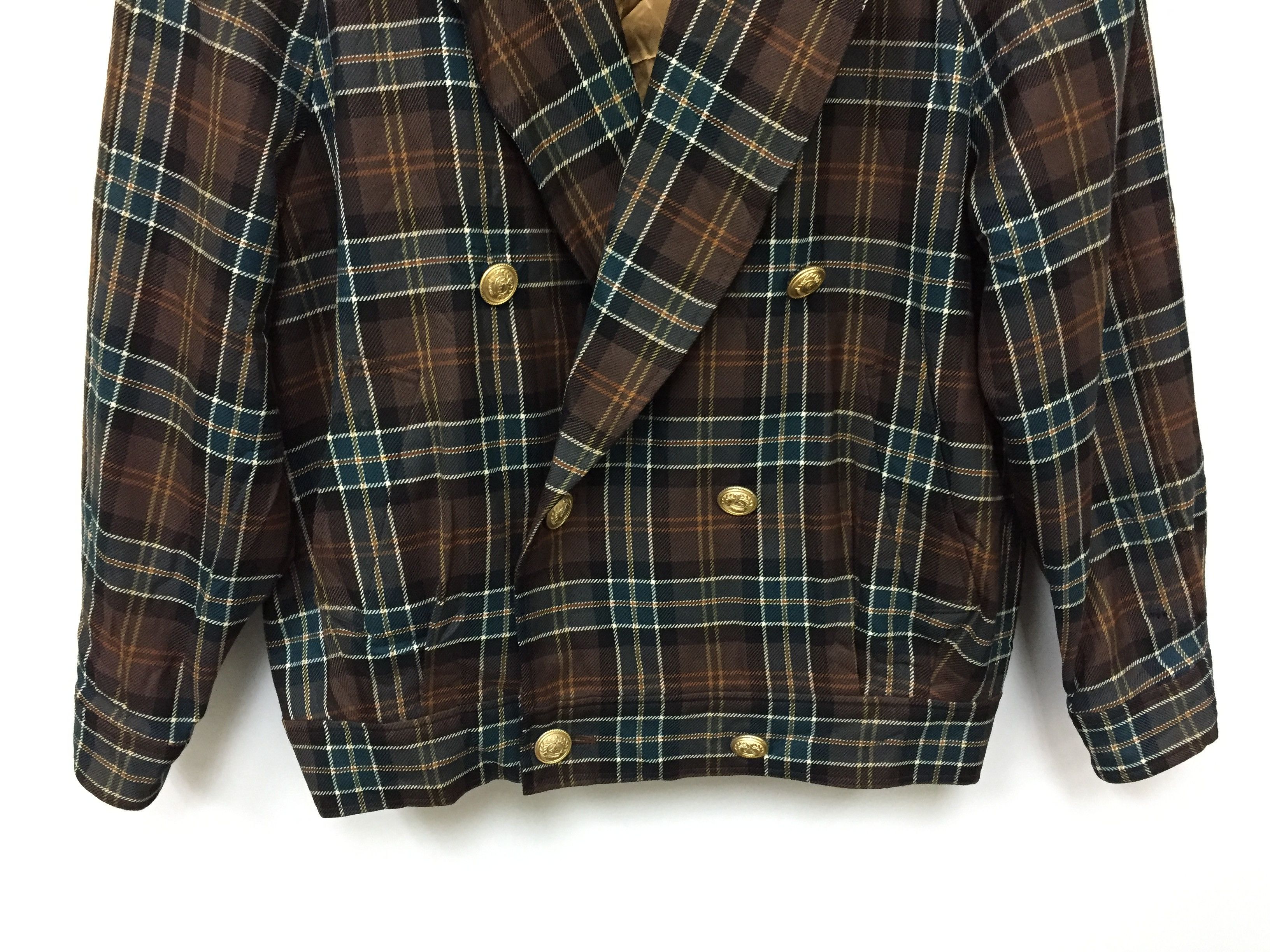 Burberry 90's nova check tartan wool Asymmetrical gold button jacket Size US S / EU 44-46 / 1 - 5 Thumbnail