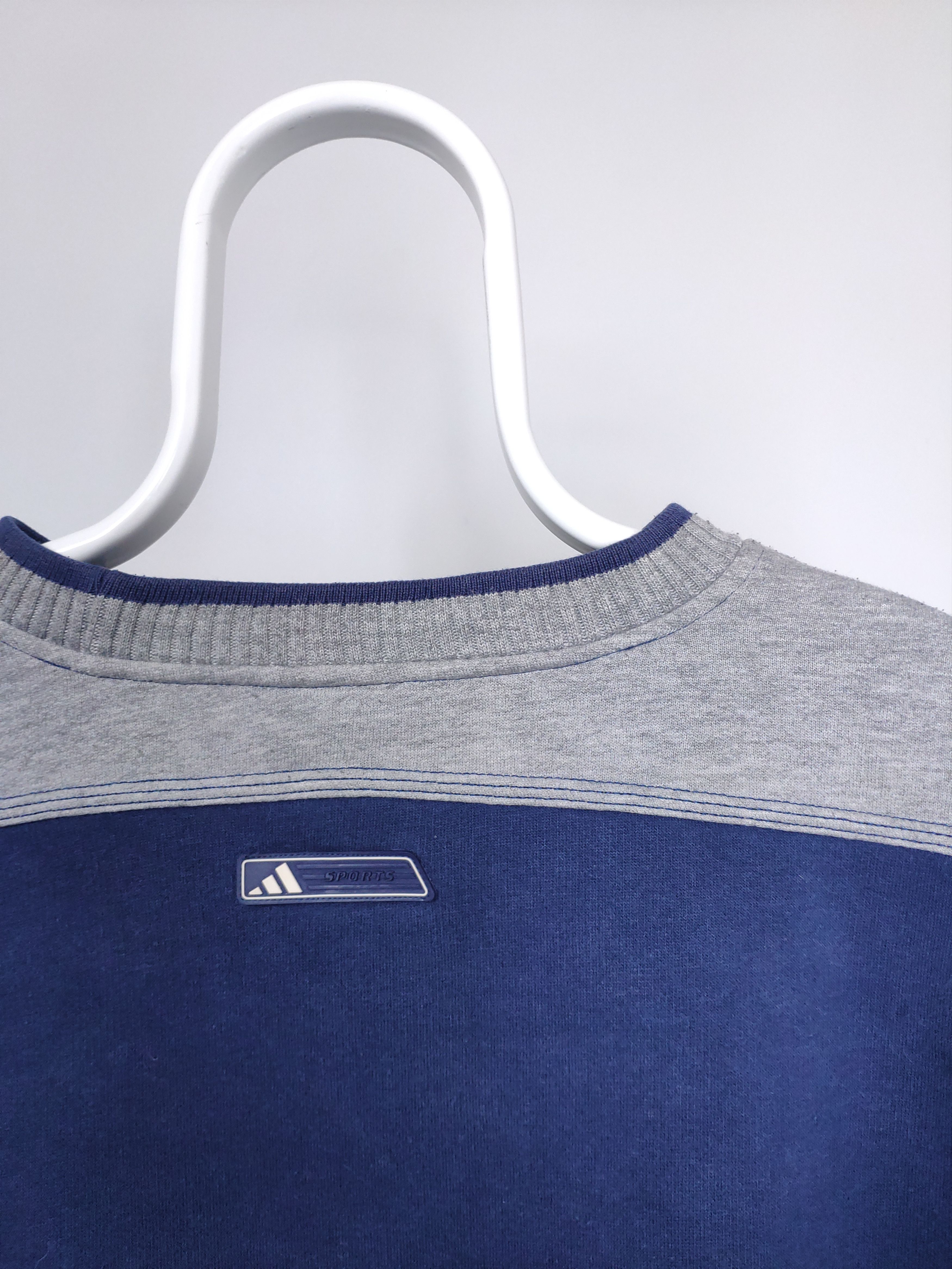 Adidas × Vintage Adidas vintage center logo spellout sweatshirt navy grey Size US XL / EU 56 / 4 - 7 Thumbnail