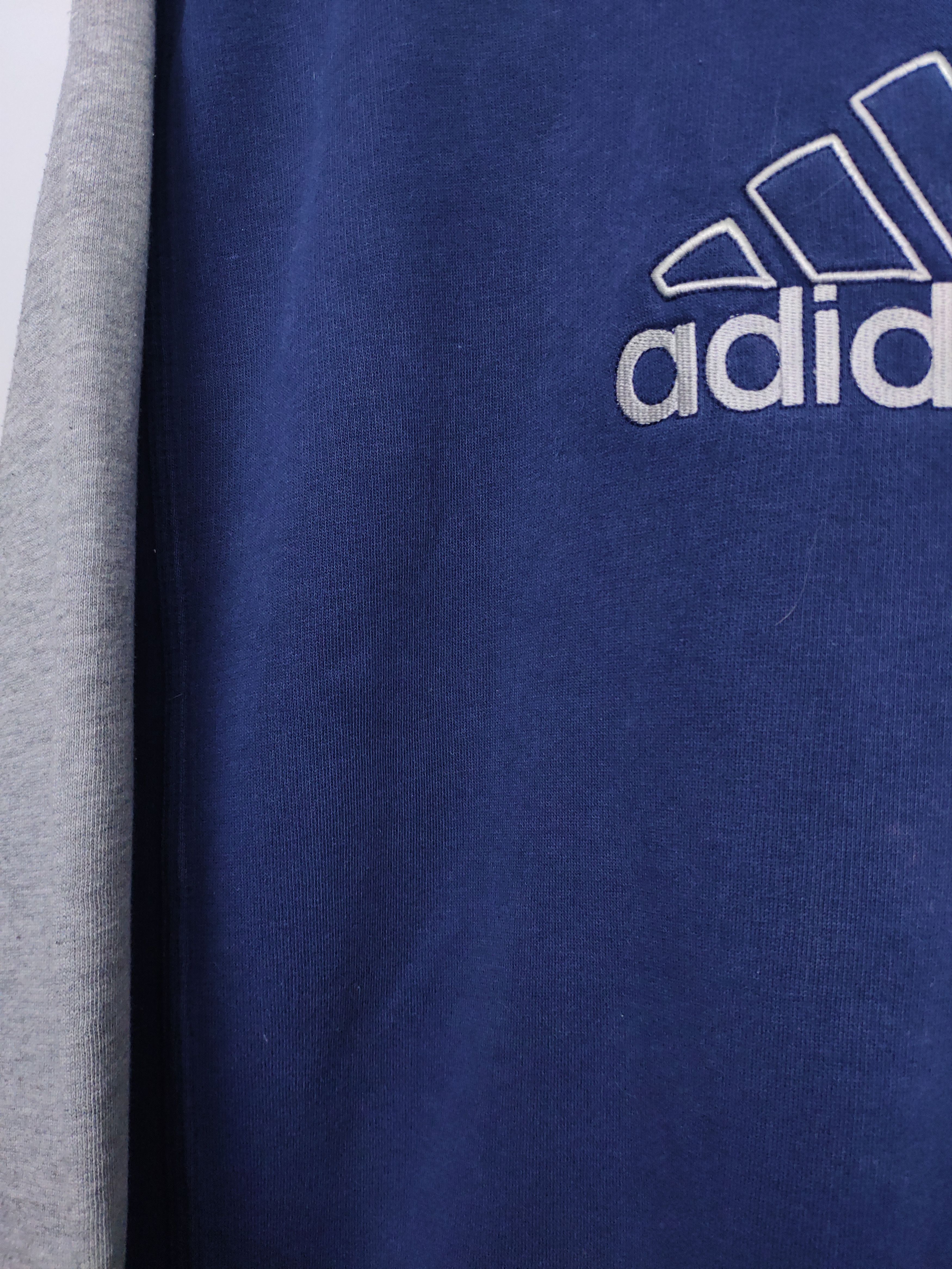 Adidas × Vintage Adidas vintage center logo spellout sweatshirt navy grey Size US XL / EU 56 / 4 - 5 Thumbnail