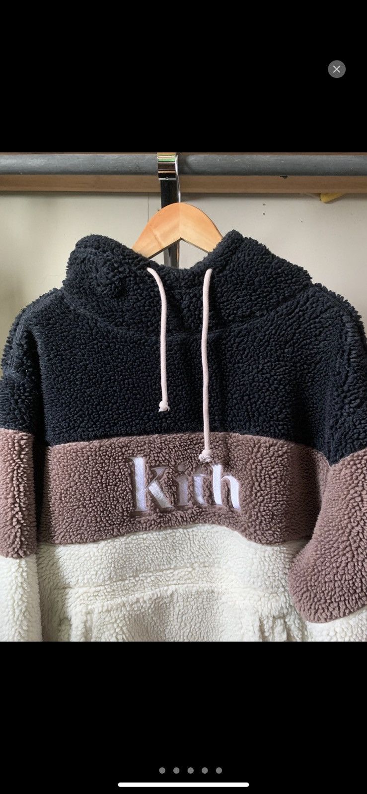 Kith double pocket sherpa hoodie mauve