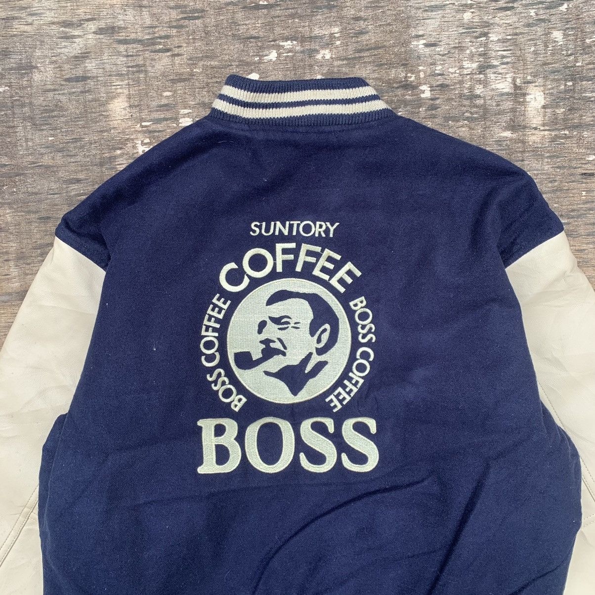 Other 🔥Vintage Suntory design Coffee Boss Leather Varsity Jacket Size US L / EU 52-54 / 3 - 6 Thumbnail