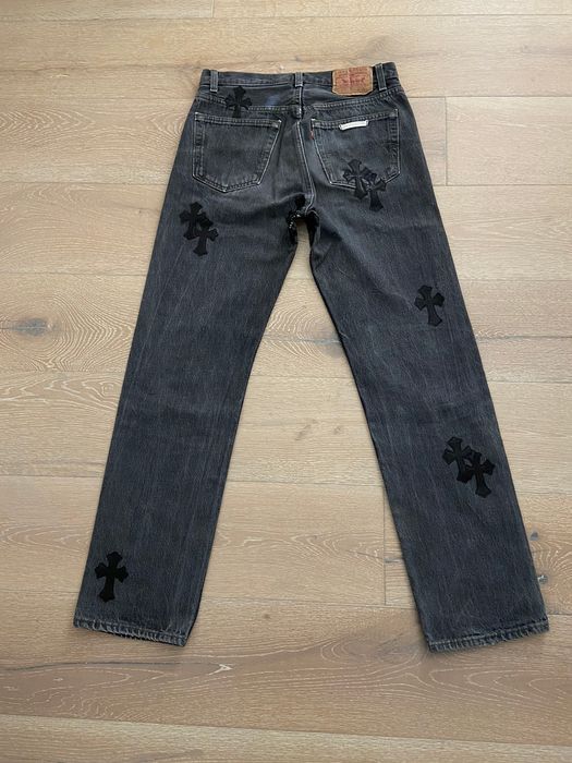 Chrome Hearts Chrome Hearts Leather Patch Denim Jeans | Grailed