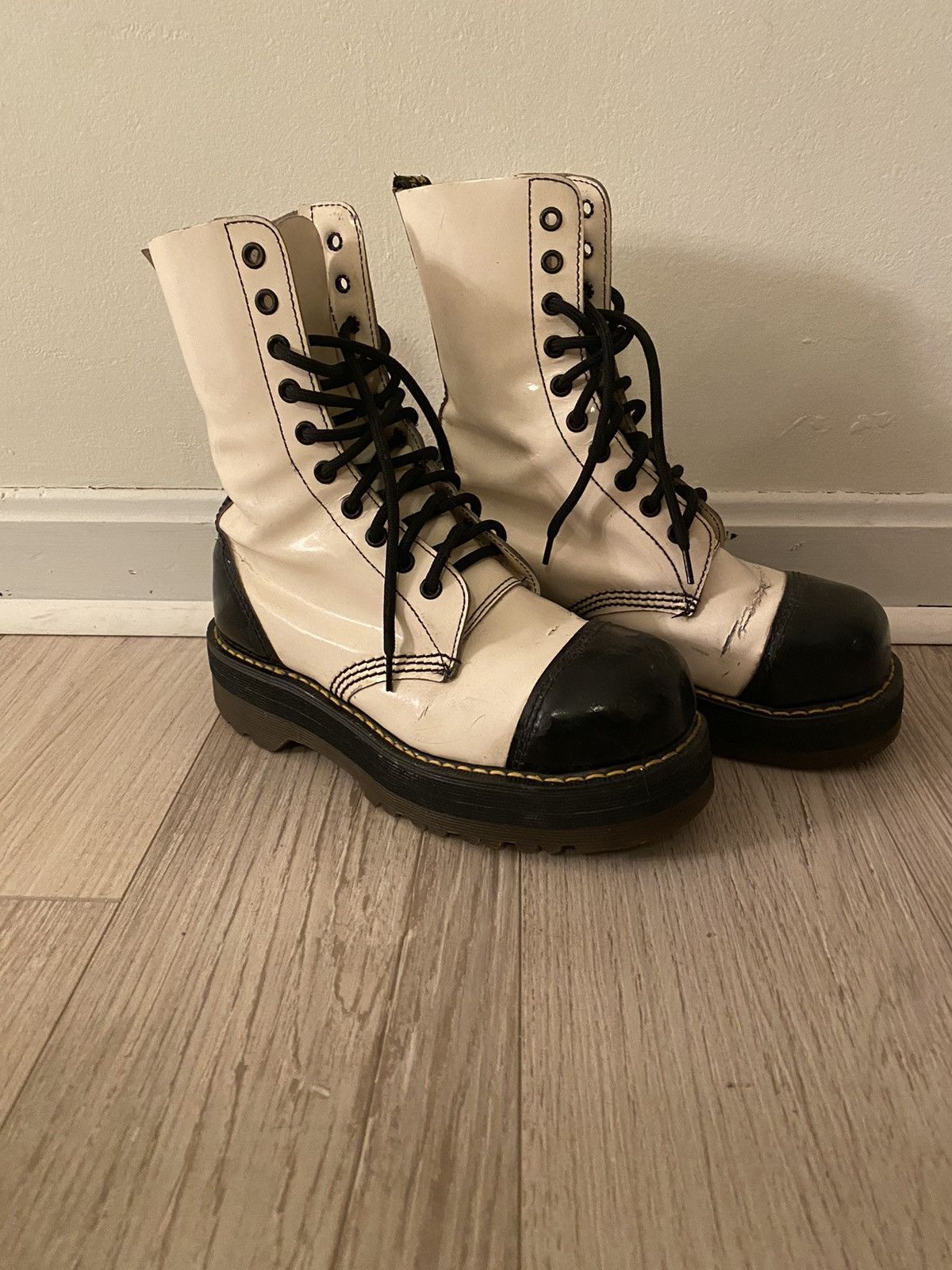 靴 Dr.Martin crazy bomb made in england Dr. Martens England Crazy Bomb 80's Size 9 Steel Toe Boots