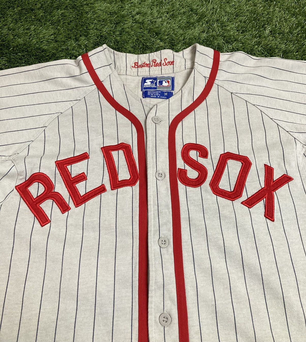 Boston Red Sox Vintage Starter Pinstripe Jersey (M)