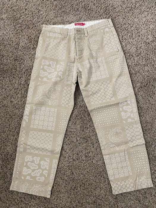 Supreme Supreme Paisley Grid Chino Pant Khaki Size 34 | Grailed