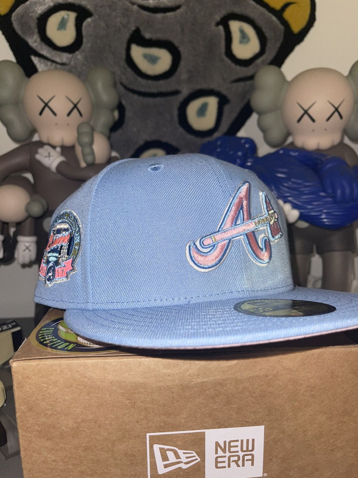 New Era, Accessories, New Era Fitted Cotton Candy Atlanta Braves Baby Blue  Pink Uv New