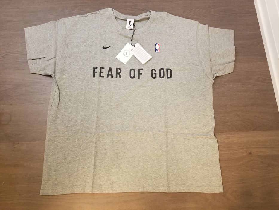 Nike fear of god × nike grey warm up tee | Grailed