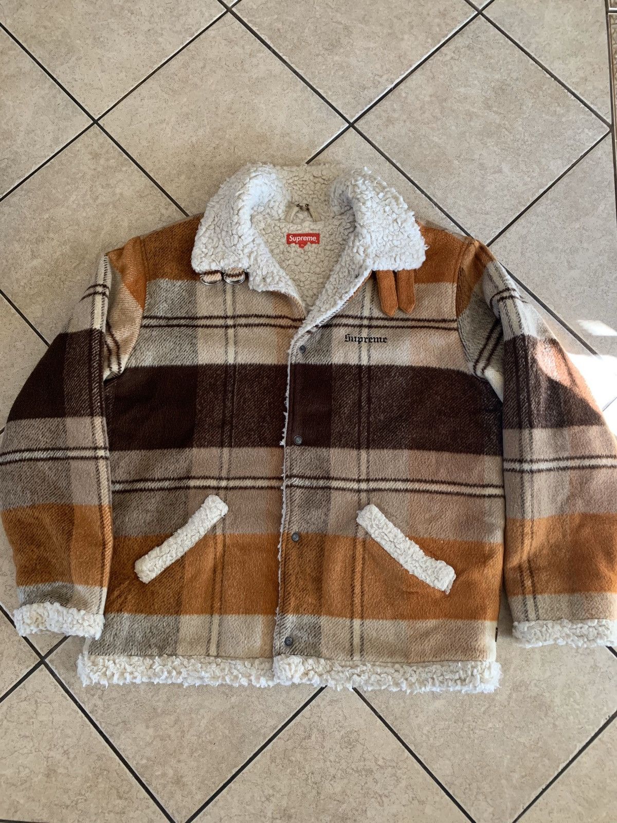 Supreme Supreme Plaid Shearling Bomber Jacket FW17 | Grailed