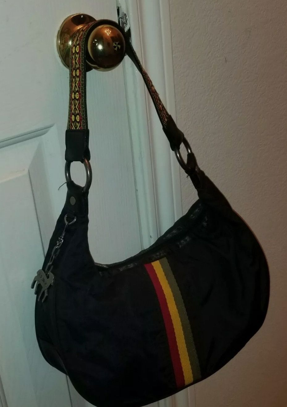 L.A.M.B. Le Sportsac Black Rasta Stripe Hobo sold & Wallet