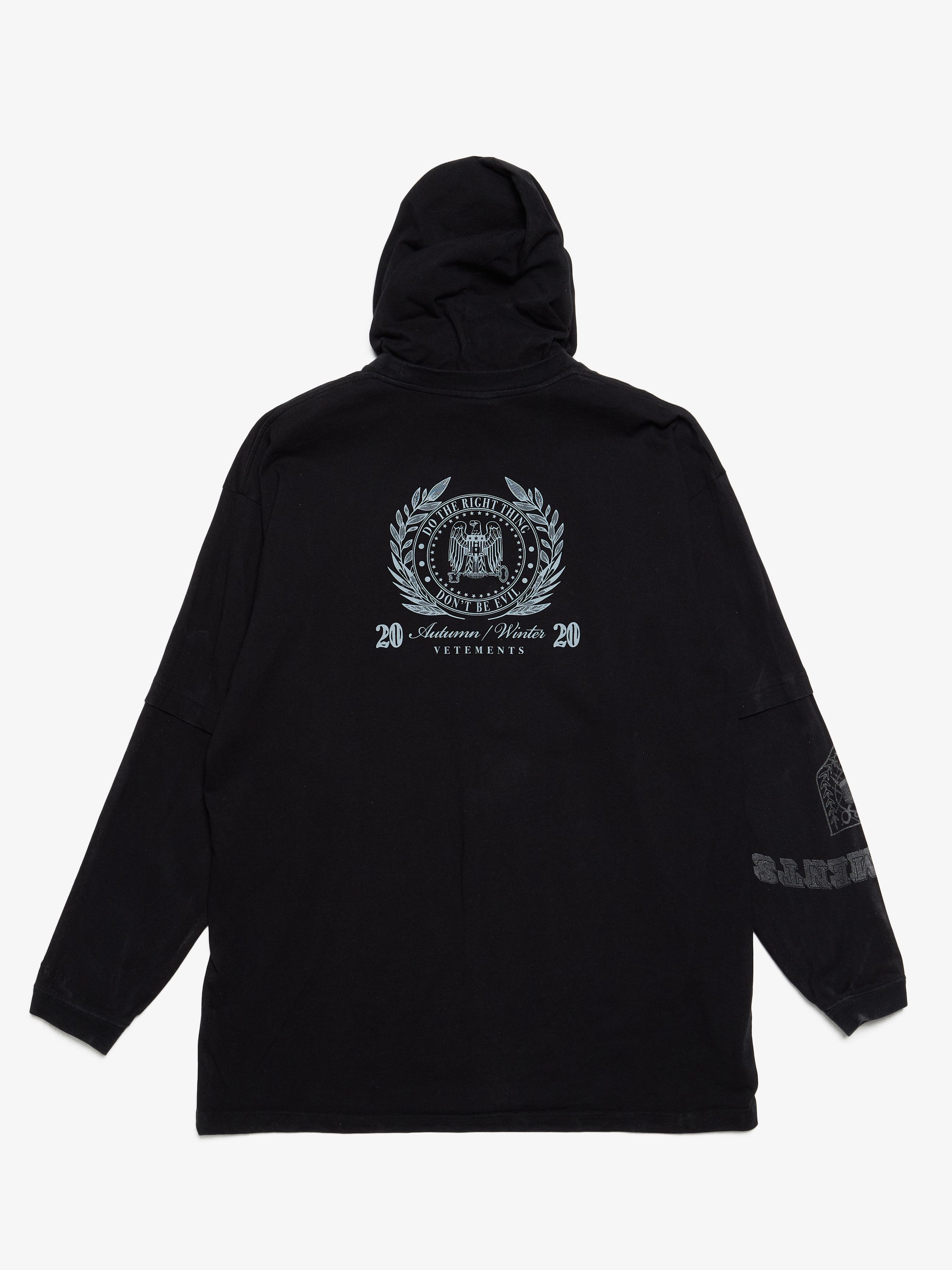 Vetements AW20 The President Black Jersey Hoodie Size US M / EU 48-50 / 2 - 2 Preview