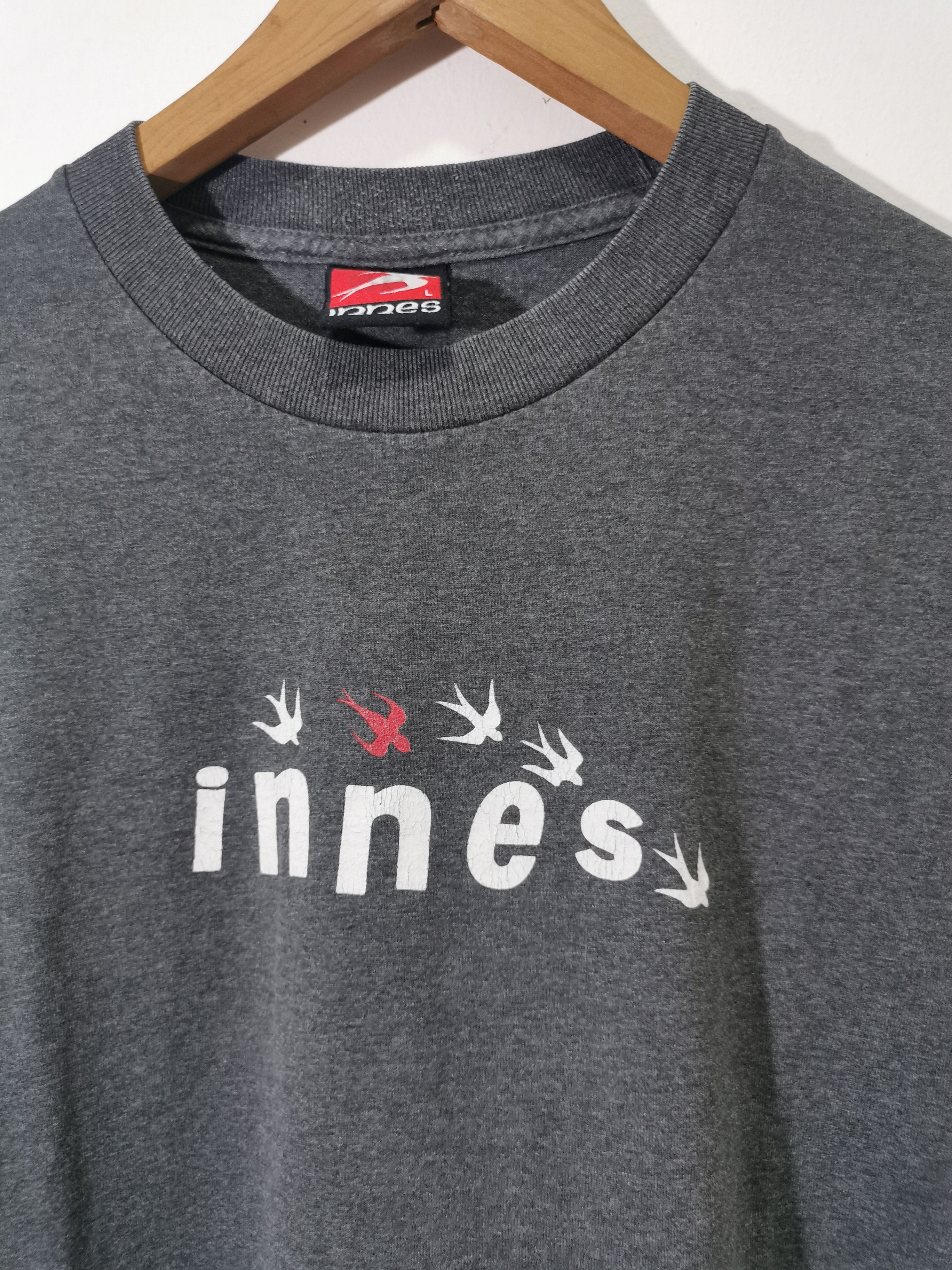 90-00s Innes Skateboardイネス Tシャツ L相当 ブラック Vintage 90s Innes Skate T Shirt Skateboard Logo Distressed Black