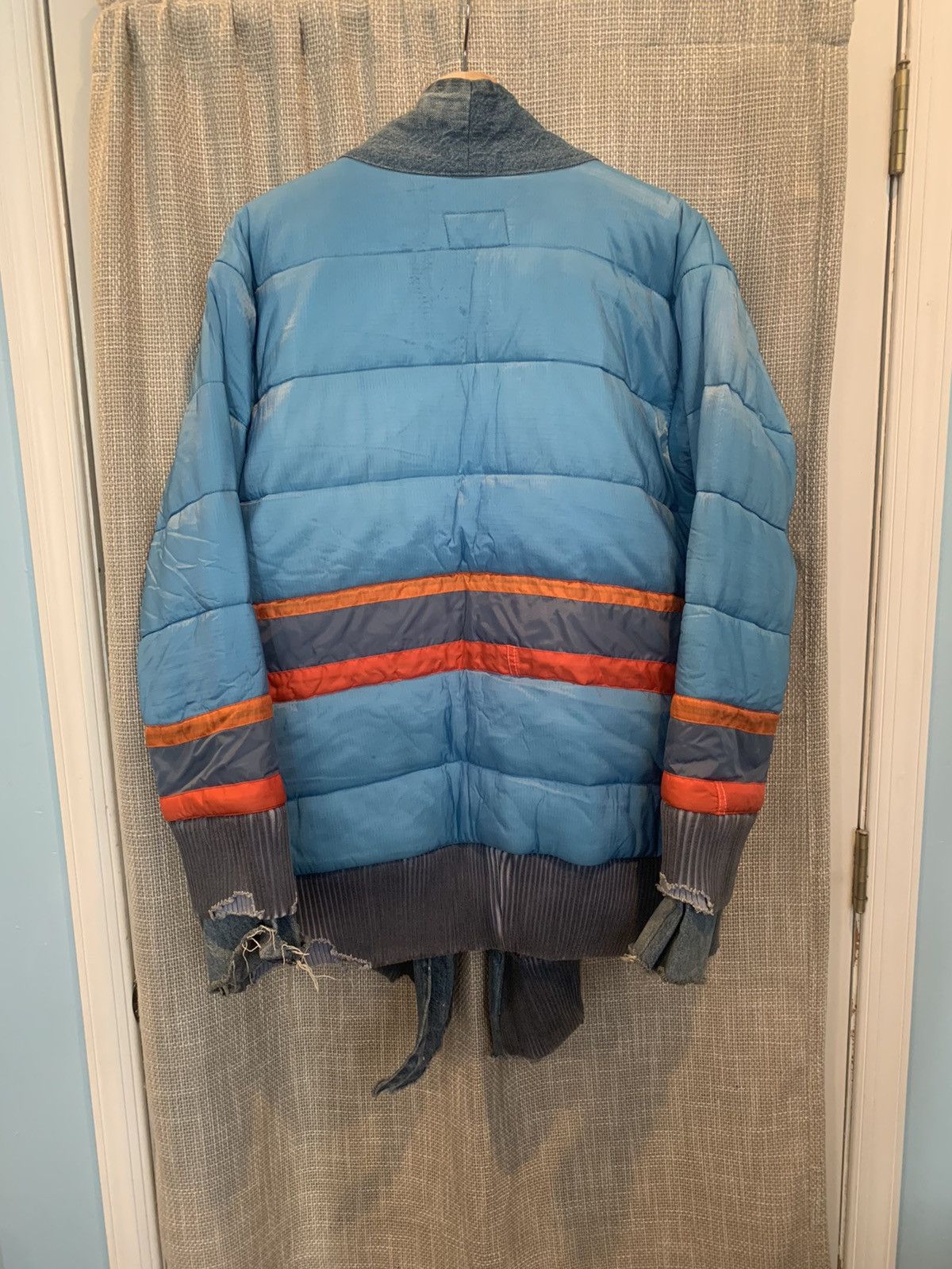 Greg Lauren Greg Lauren Light Blue Denim Puffer Kimono Jacket Size US L / EU 52-54 / 3 - 3 Thumbnail