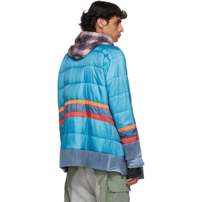 Greg Lauren Greg Lauren Light Blue Denim Puffer Kimono Jacket Size US L / EU 52-54 / 3 - 5 Thumbnail