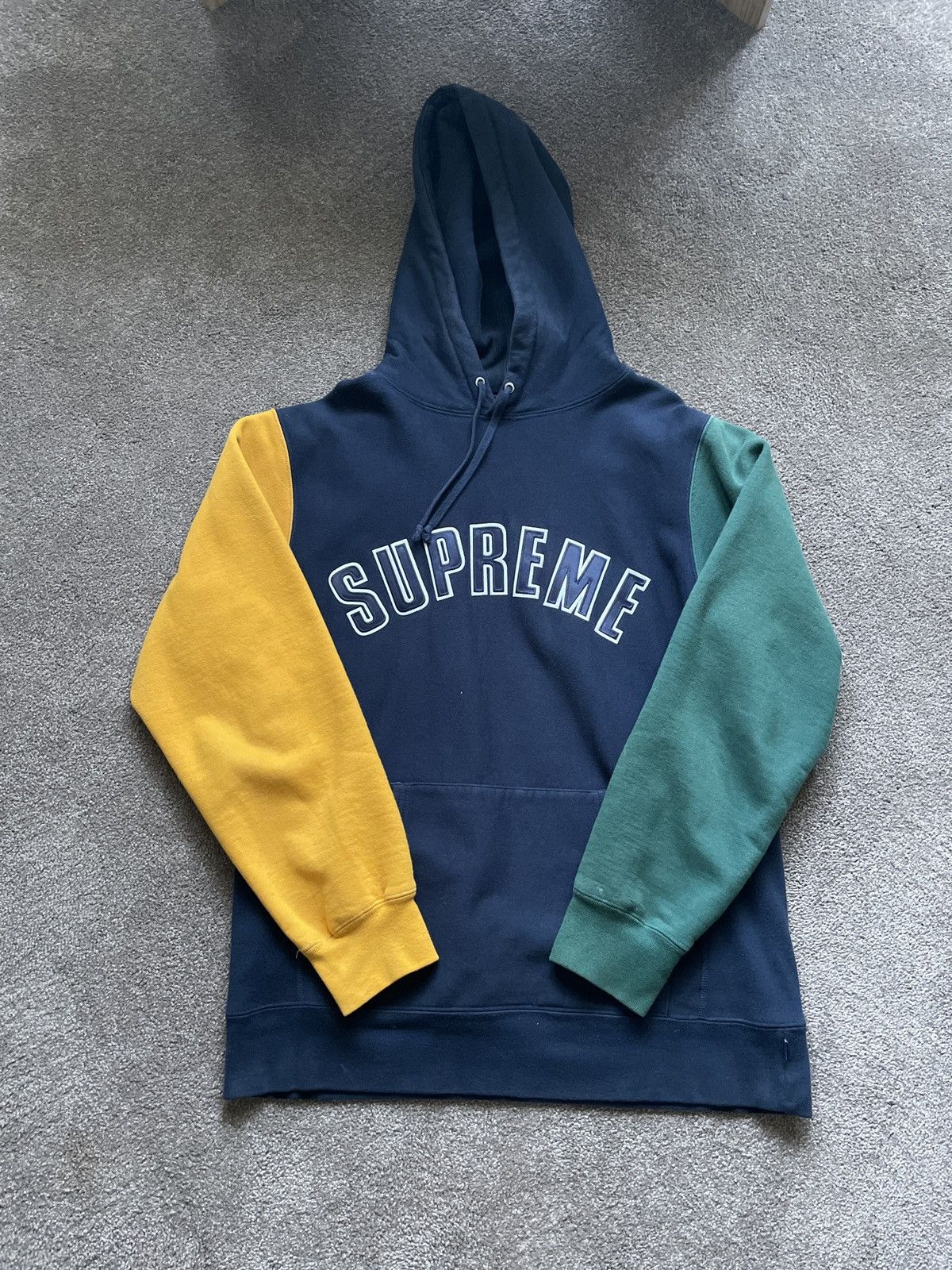 Supreme Color Blocked Arc Logo Hoodie Size M