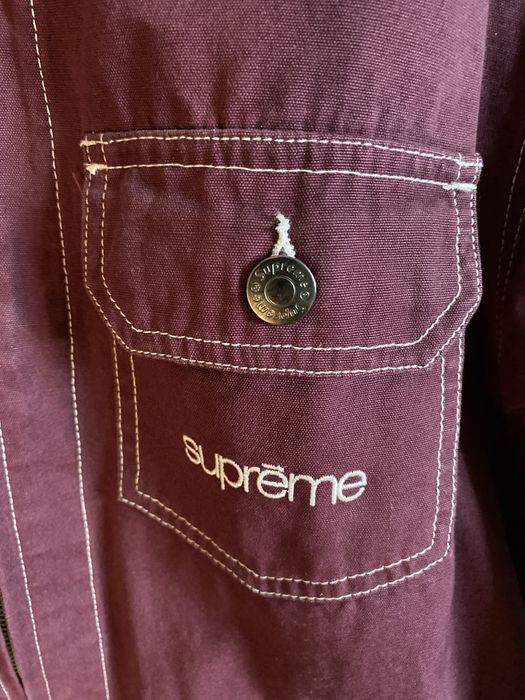 Supreme Supreme Contrast Stitch Work Jacket - Burgundy | Grailed