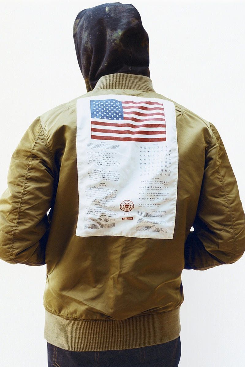 Used SS14 Supreme Blood Chit Reversible MA-1 Bomber Jacket L