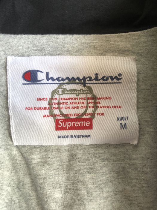 Supreme x champion hoodie best sale legit check