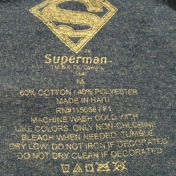 DC Comics Mens DC Comics Superman Logo Design Blue Size Medium T-Shirt Size US M / EU 48-50 / 2 - 4 Thumbnail