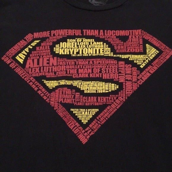 DC Comics Mens DC Comics Superman Word Logo T-Shirt Size US M / EU 48-50 / 2 - 3 Thumbnail