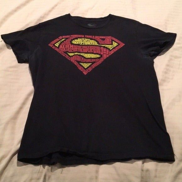 DC Comics Mens DC Comics Superman Word Logo T-Shirt Size US M / EU 48-50 / 2 - 2 Thumbnail