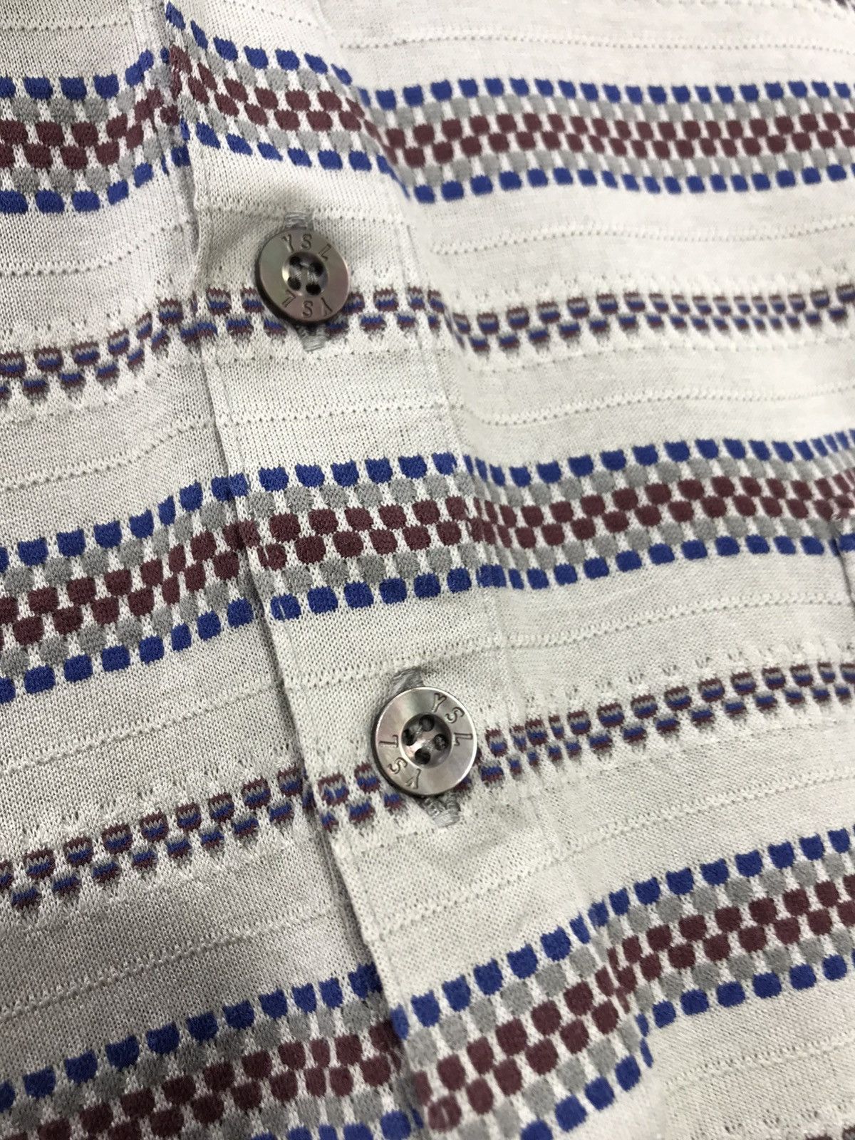 Yves Saint Laurent YSL Vtg 90s Striped Long Sleeve Thin Polo 2🟩7 Size US M / EU 48-50 / 2 - 4 Thumbnail