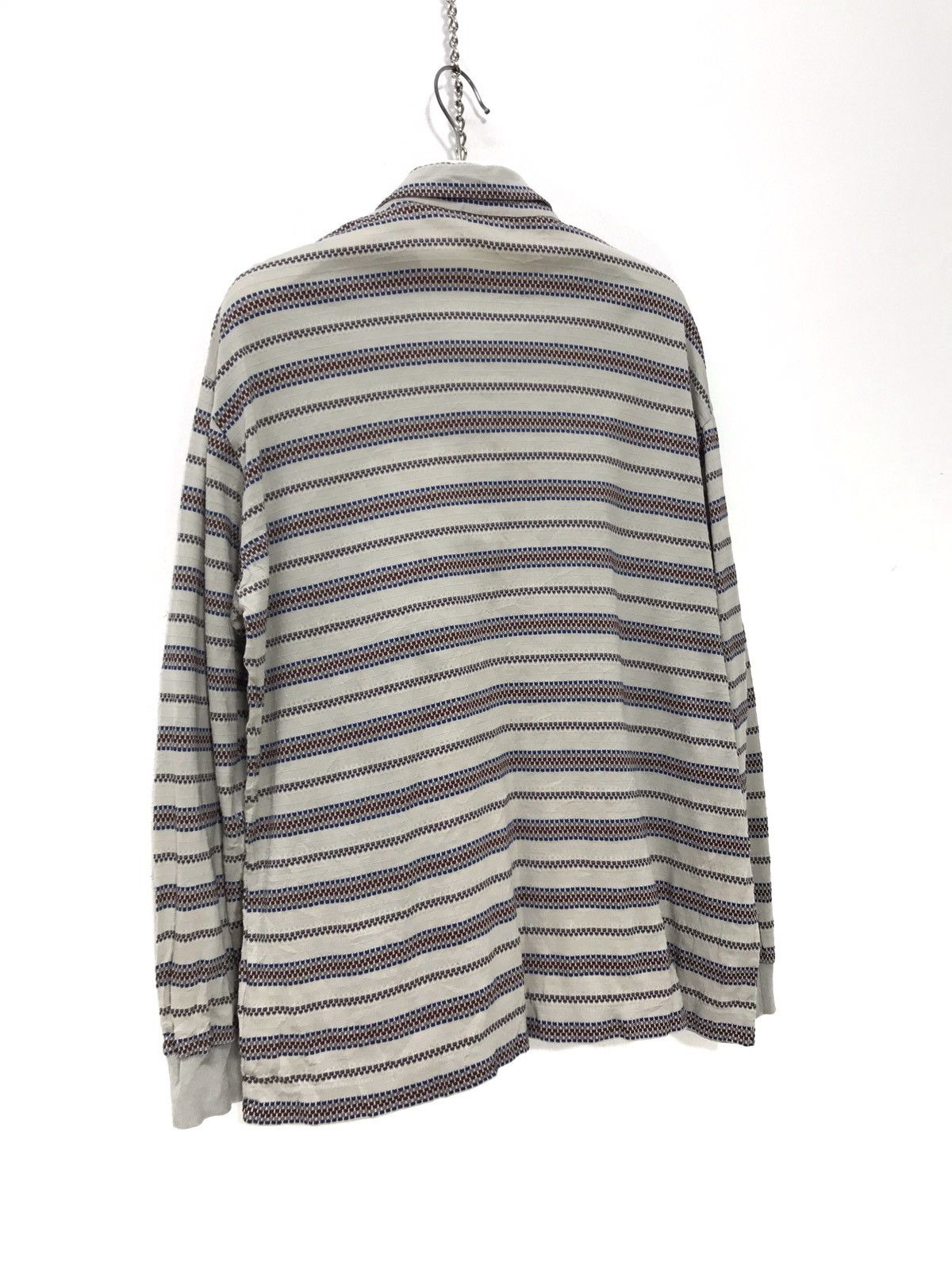 Yves Saint Laurent YSL Vtg 90s Striped Long Sleeve Thin Polo 2🟩7 Size US M / EU 48-50 / 2 - 5 Thumbnail