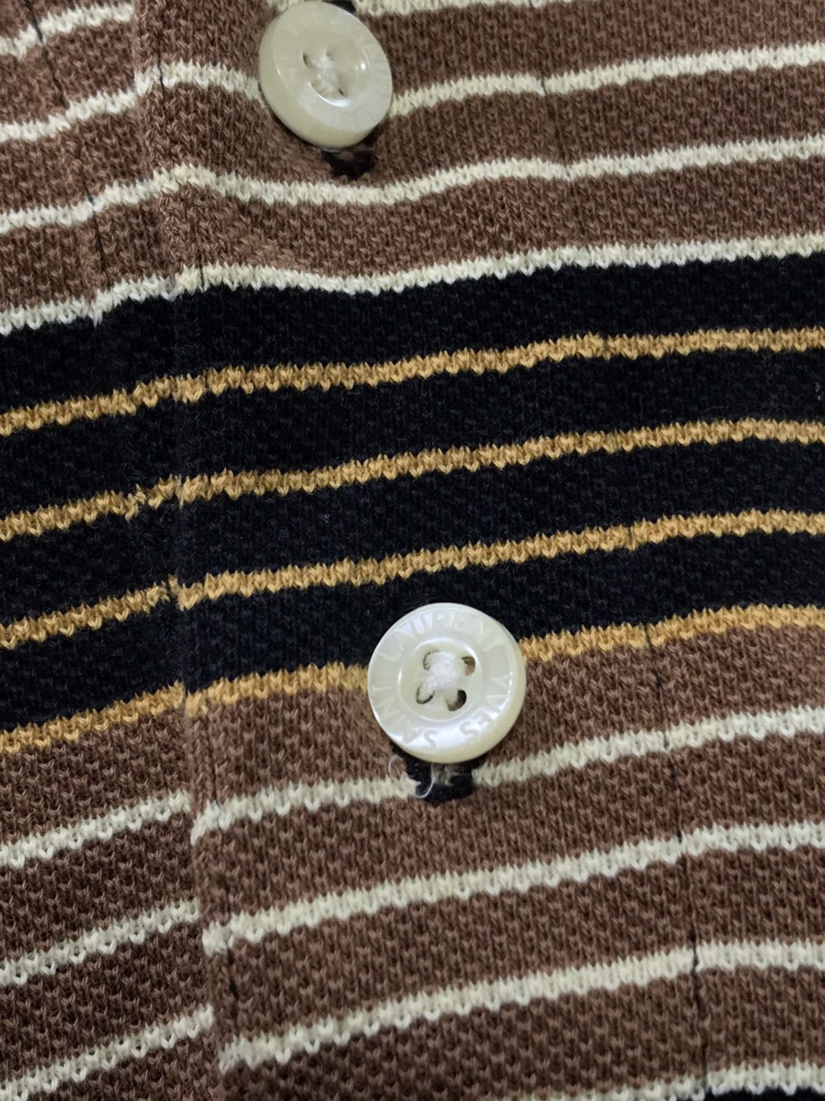 Vintage ✨YSL Vtg 90s Striped Long Sleeve Polo 2🟩7 Size US M / EU 48-50 / 2 - 5 Thumbnail