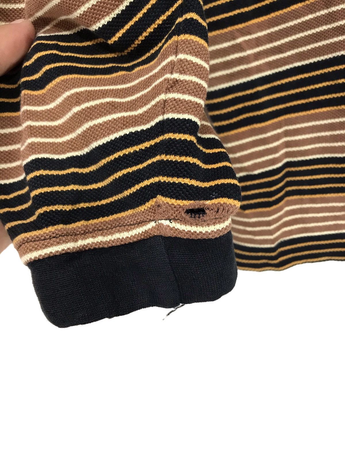 Vintage ✨YSL Vtg 90s Striped Long Sleeve Polo 2🟩7 Size US M / EU 48-50 / 2 - 3 Thumbnail