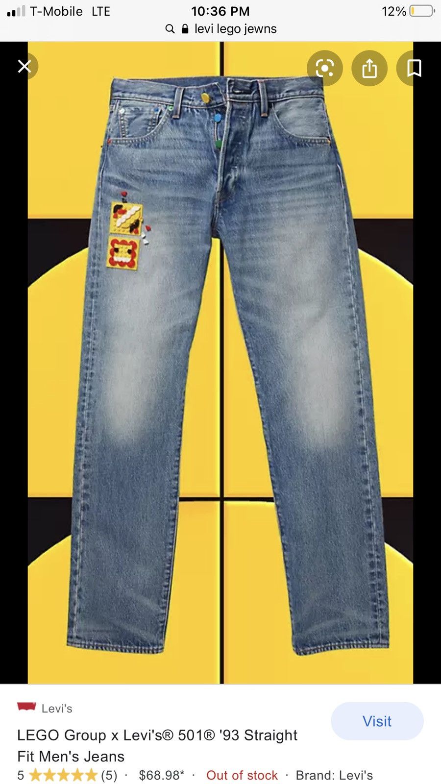 Store LEGO Group X Levi's 501 '93 Premium Jeans