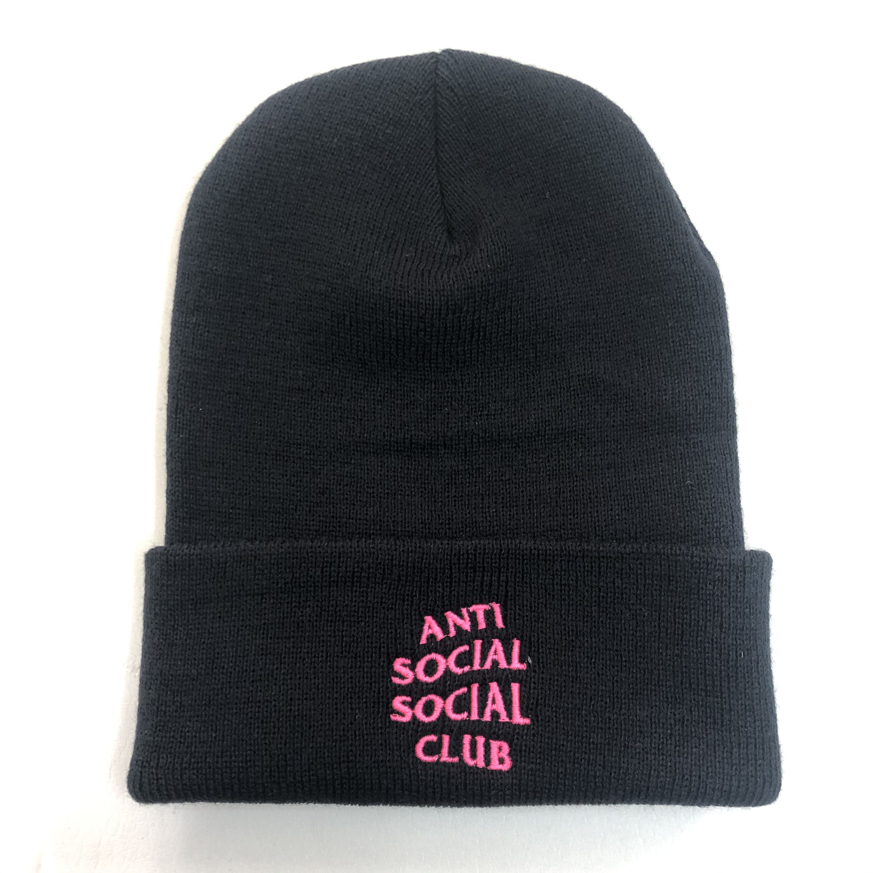 Anti Social Social Club DS Pink ASSC Mr. Bean Black Knit Cap Beanie FTP FOG CDG BAPE Size ONE SIZE - 3 Thumbnail