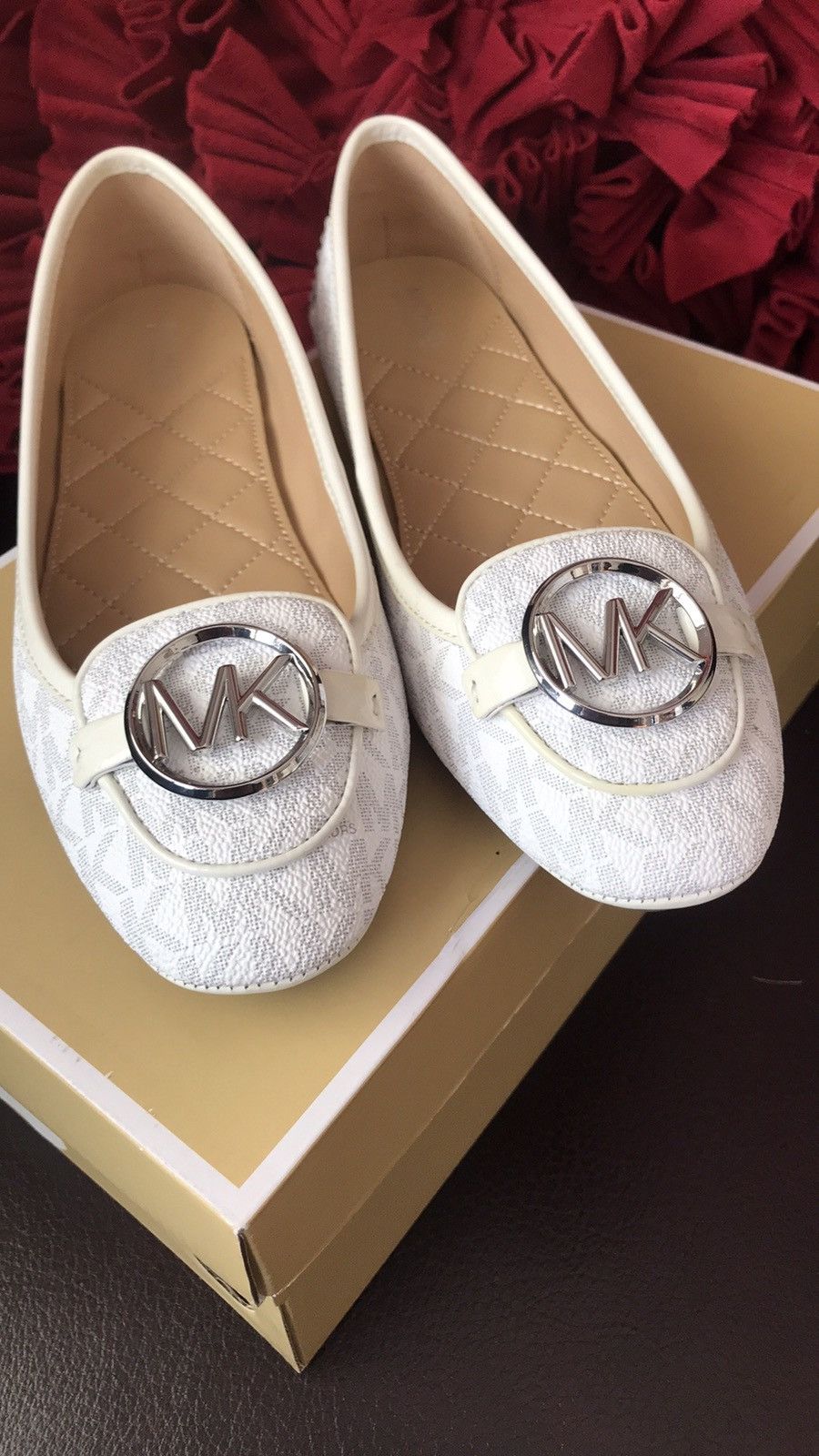 Michael kors white loafers hot sale