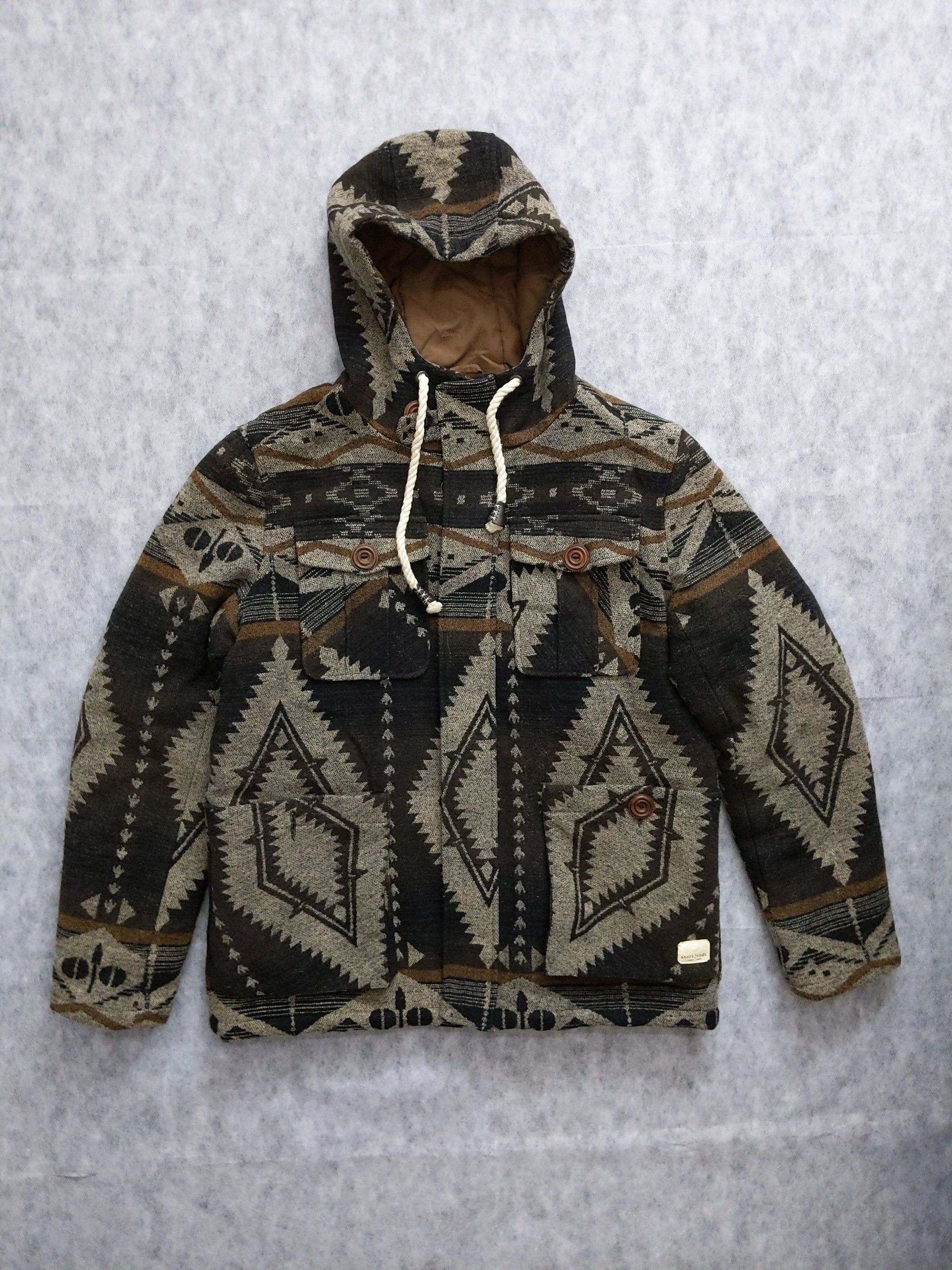 Vintage ANERKJENDT vintage parka jacket retro aztec print L-XL Size US L / EU 52-54 / 3 - 1 Thumbnail