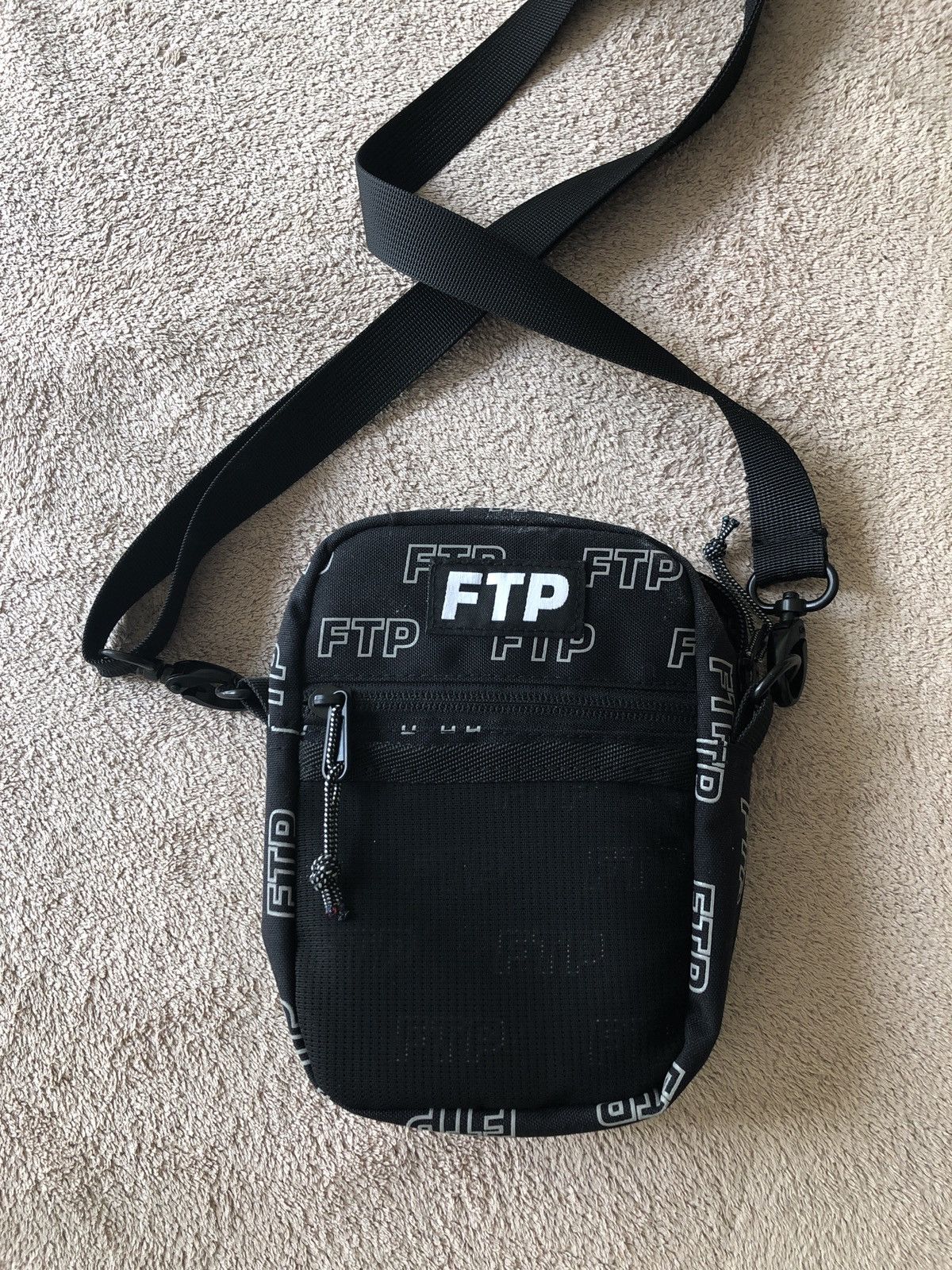 Fuck The Population FTP REFLECTIVE 3M OUTLINE LOGO SIDE BAG BLACK ...