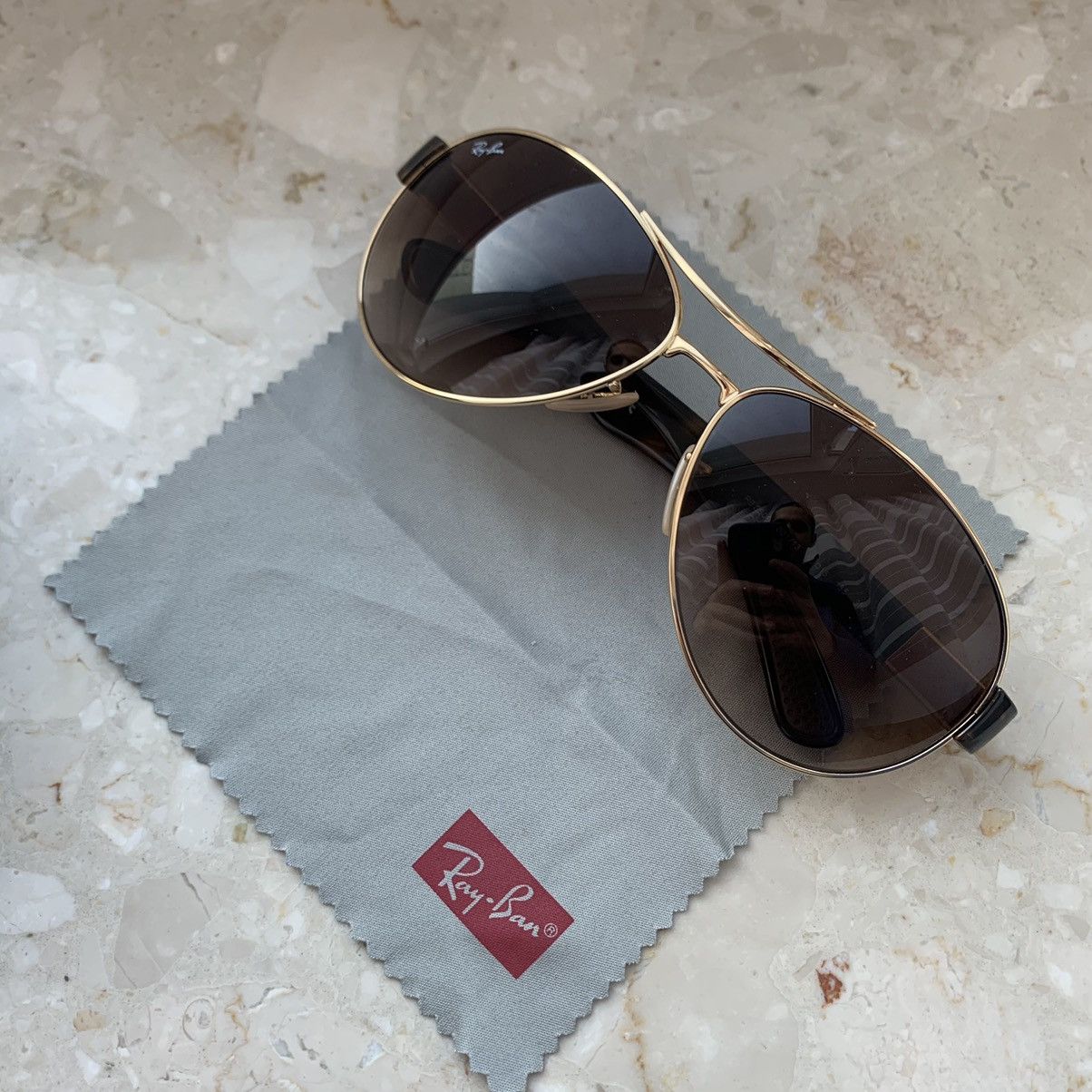 image of Rayban Gold Sunglasses, Men's