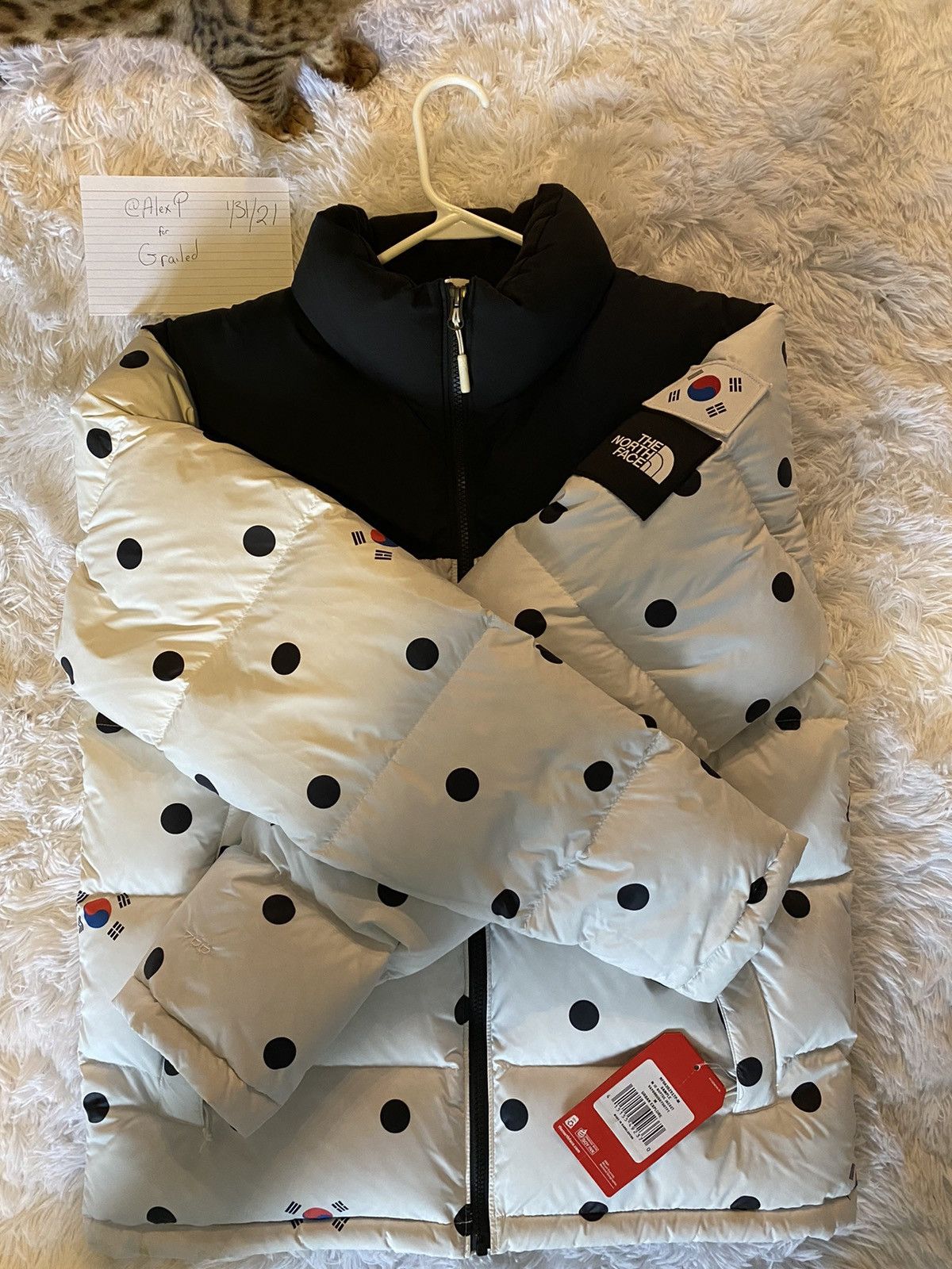 North face polka sales dot jacket korea