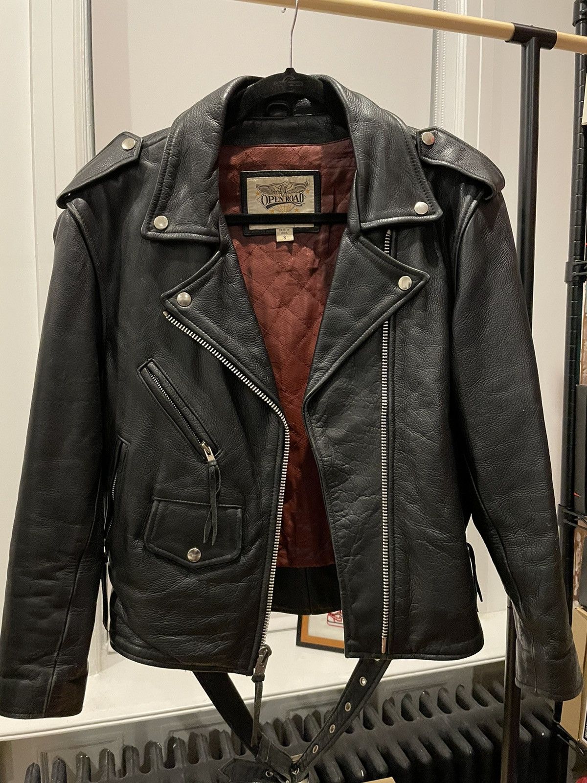 Wilson open clearance road leather jacket