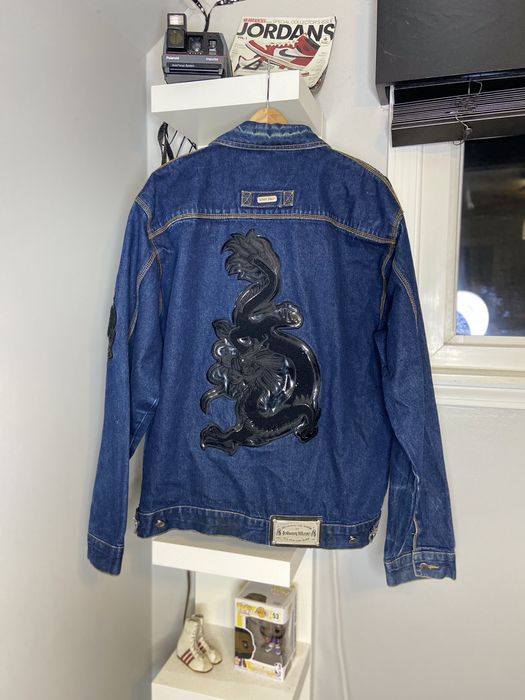 Vintage 90's-Y2K johnny blaze raw denim jacket large