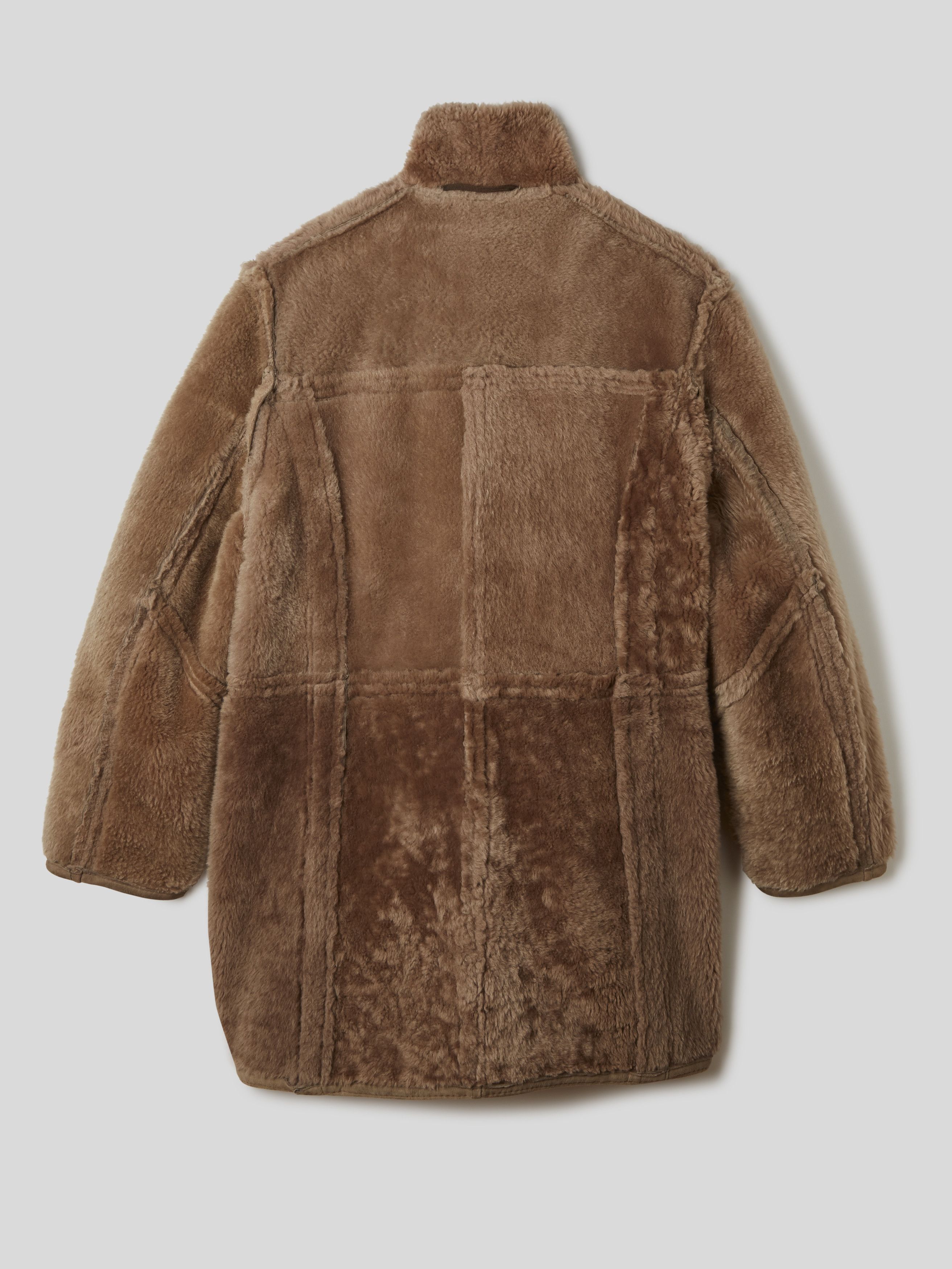 MM6 Maison Margiela: Brown Pin-Buckle Shearling Jacket | SSENSE