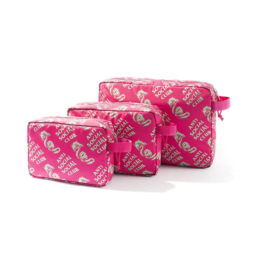 DS AW20 ASSC Dragon Logo Garden Grove Pink Bag Set in hand