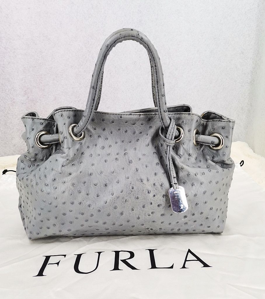 Furla ostrich leather bag on sale