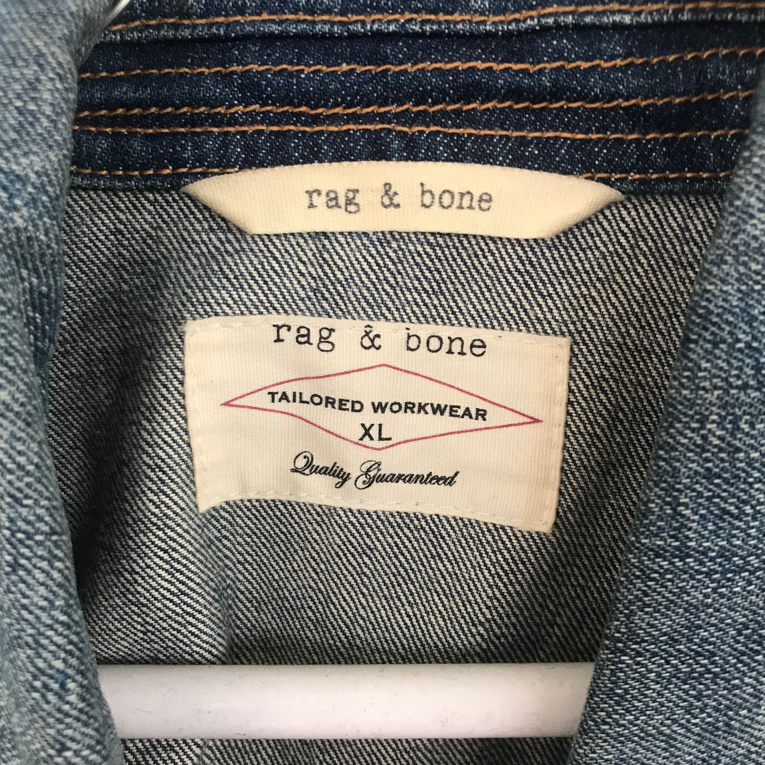 Rag & Bone RAG & BONE Indigo Denim Leather Trucker Jacket XL Size US XL / EU 56 / 4 - 5 Thumbnail