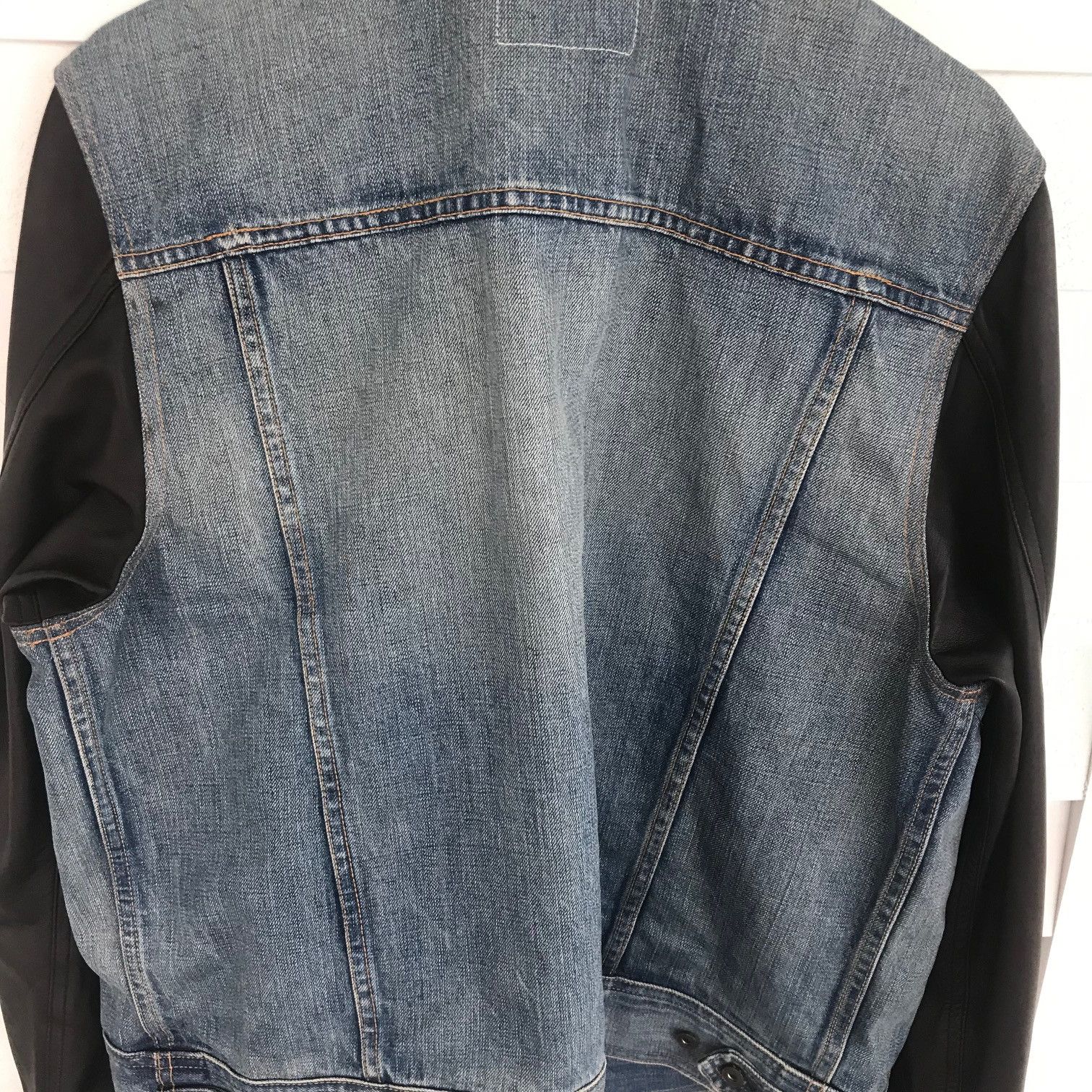 Rag & Bone RAG & BONE Indigo Denim Leather Trucker Jacket XL Size US XL / EU 56 / 4 - 4 Thumbnail