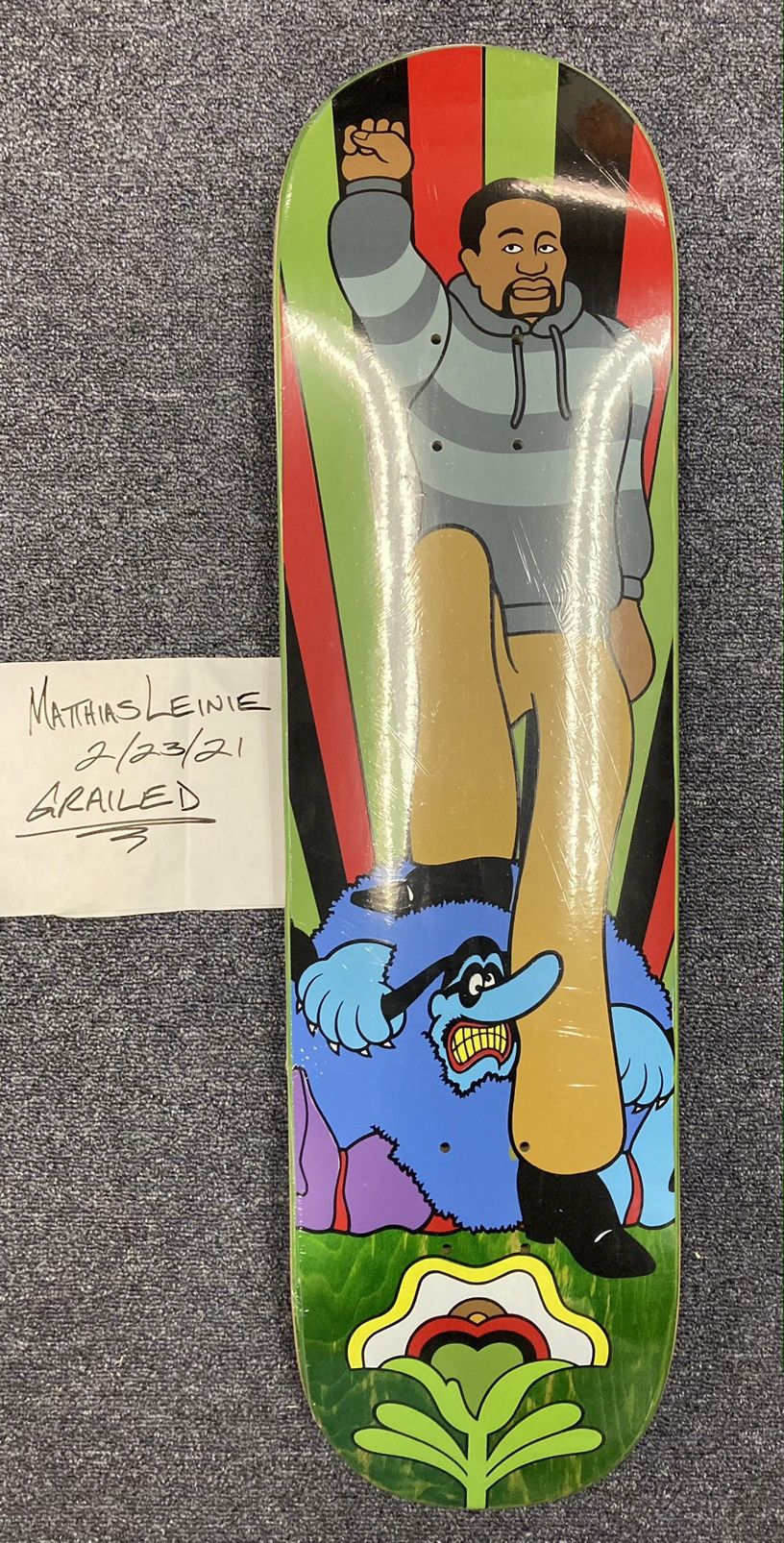 image of Strangelove X Sean Cliver Skateboard Deck “Love” in Green, Men's