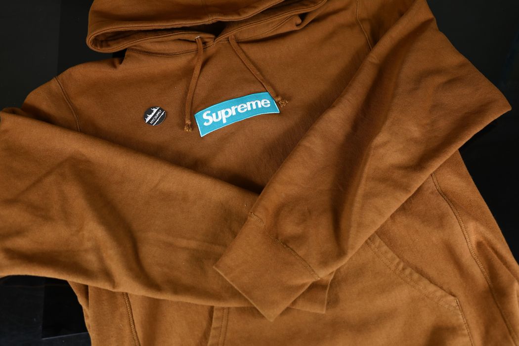 Sz XL Supreme FW17 Box Logo Hoodie - Rust Brown 100% Authentic