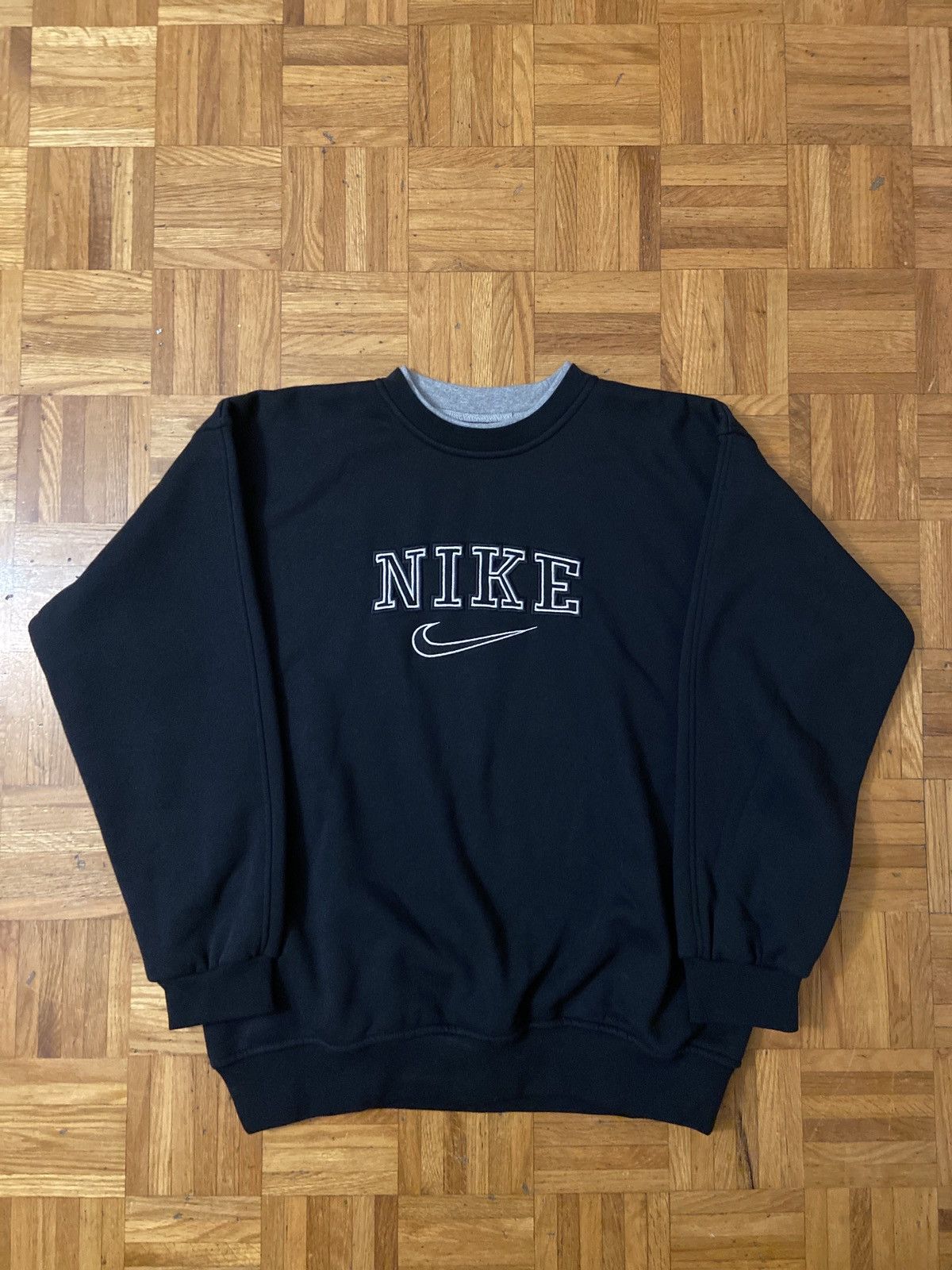 Black nike spell out sweatshirt sale