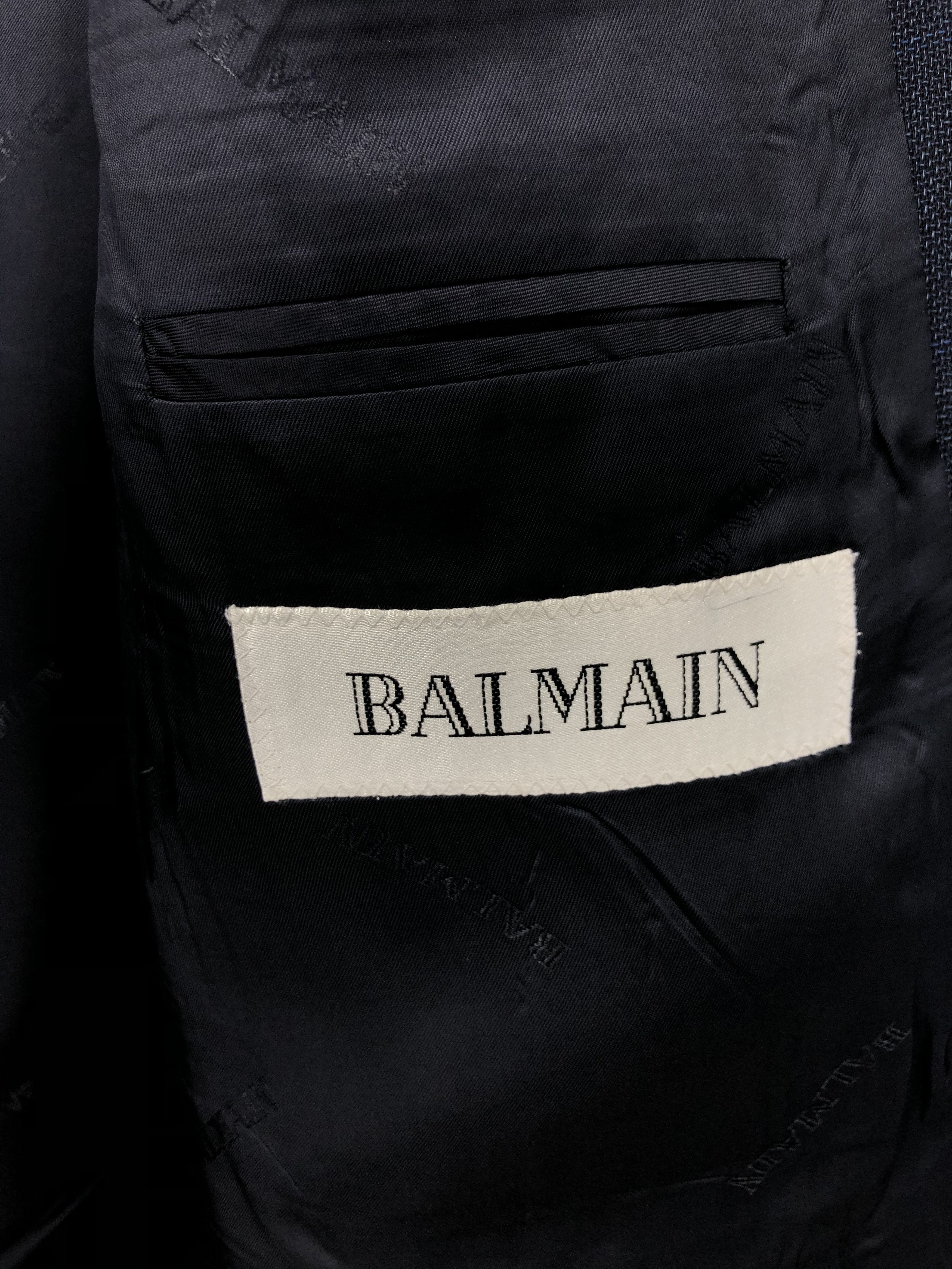 Balmain Balmain Blazer light jacket pattern check monogrammed logo Size US L / EU 52-54 / 3 - 9 Thumbnail