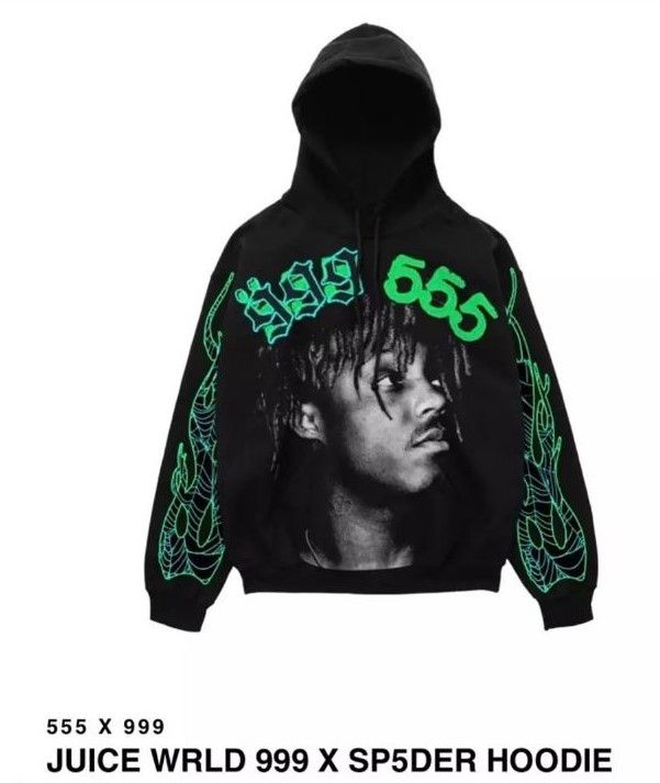 sp5der × 999 juice World ブラック パーカー Brand,S-Z,SP5DER