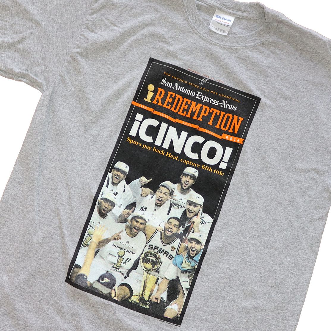 San Antonio Spurs 2014 NBA Champions T Shirt - Newspaper
