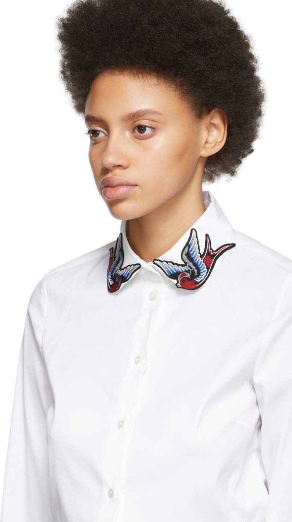 Valentino ❗️FINAL❗️Valentino White Poplin Embroidery Bird Head Button Up Size US S / EU 44-46 / 1 - 10 Thumbnail