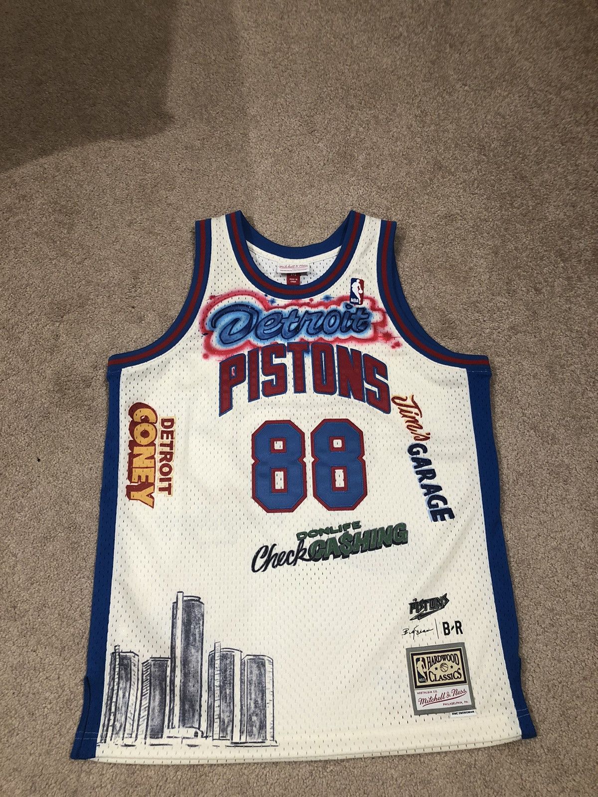 Mitchell & Ness Big Sean Detroit Pistons NBA Remix Jersey Grailed